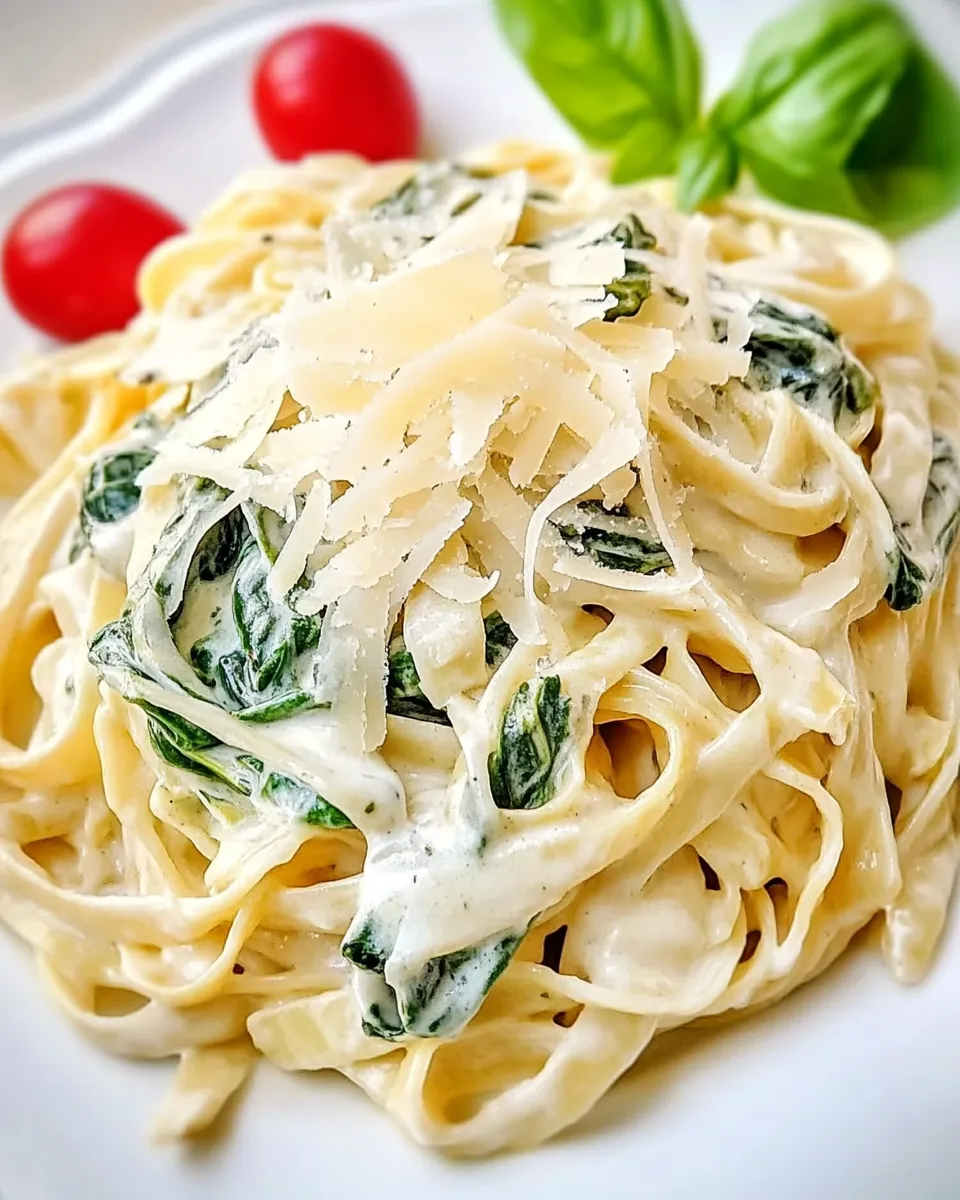 Homemade Spinach Artichoke Fettuccine Alfredo photo