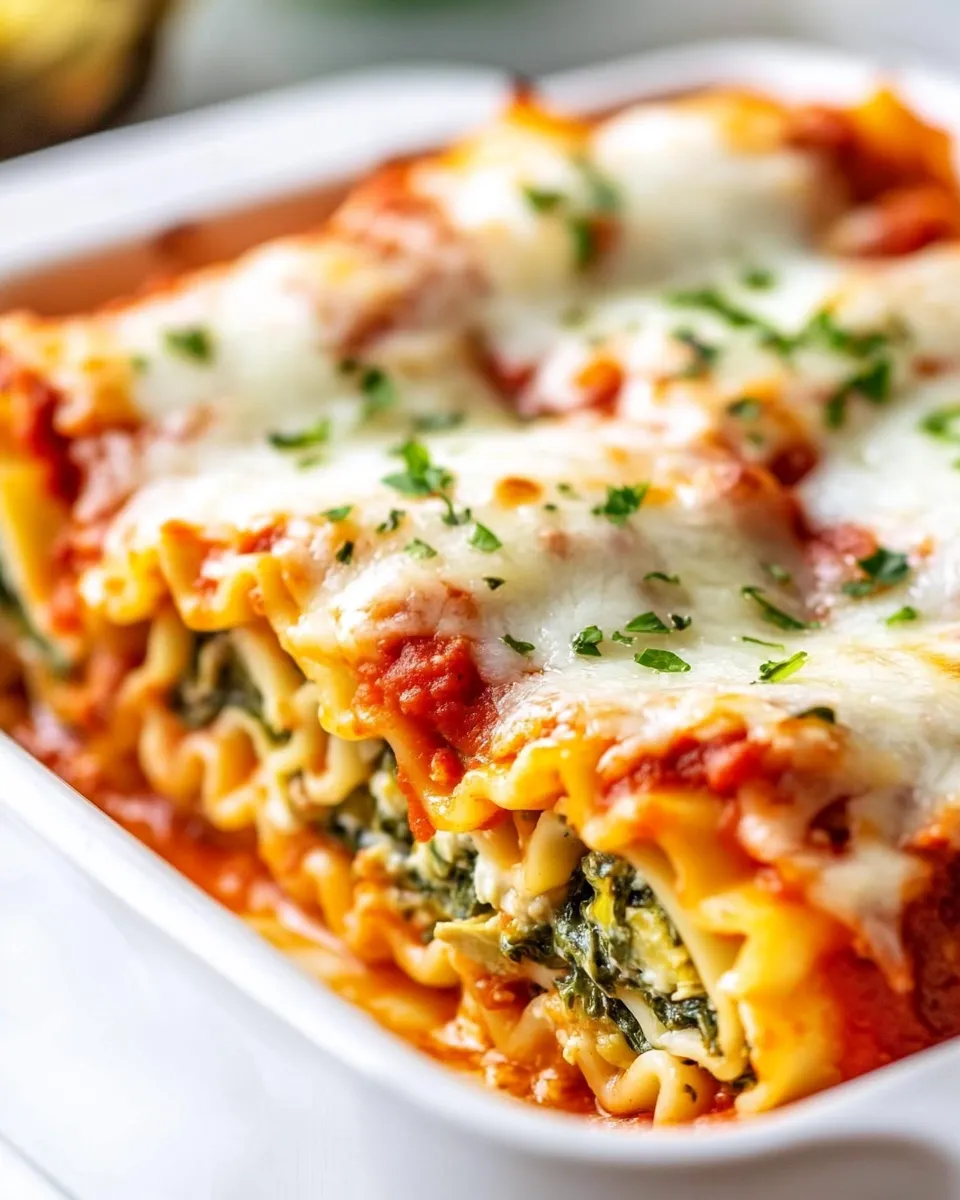 delicious Spinach Artichoke Lasagna Roll-ups dish photo