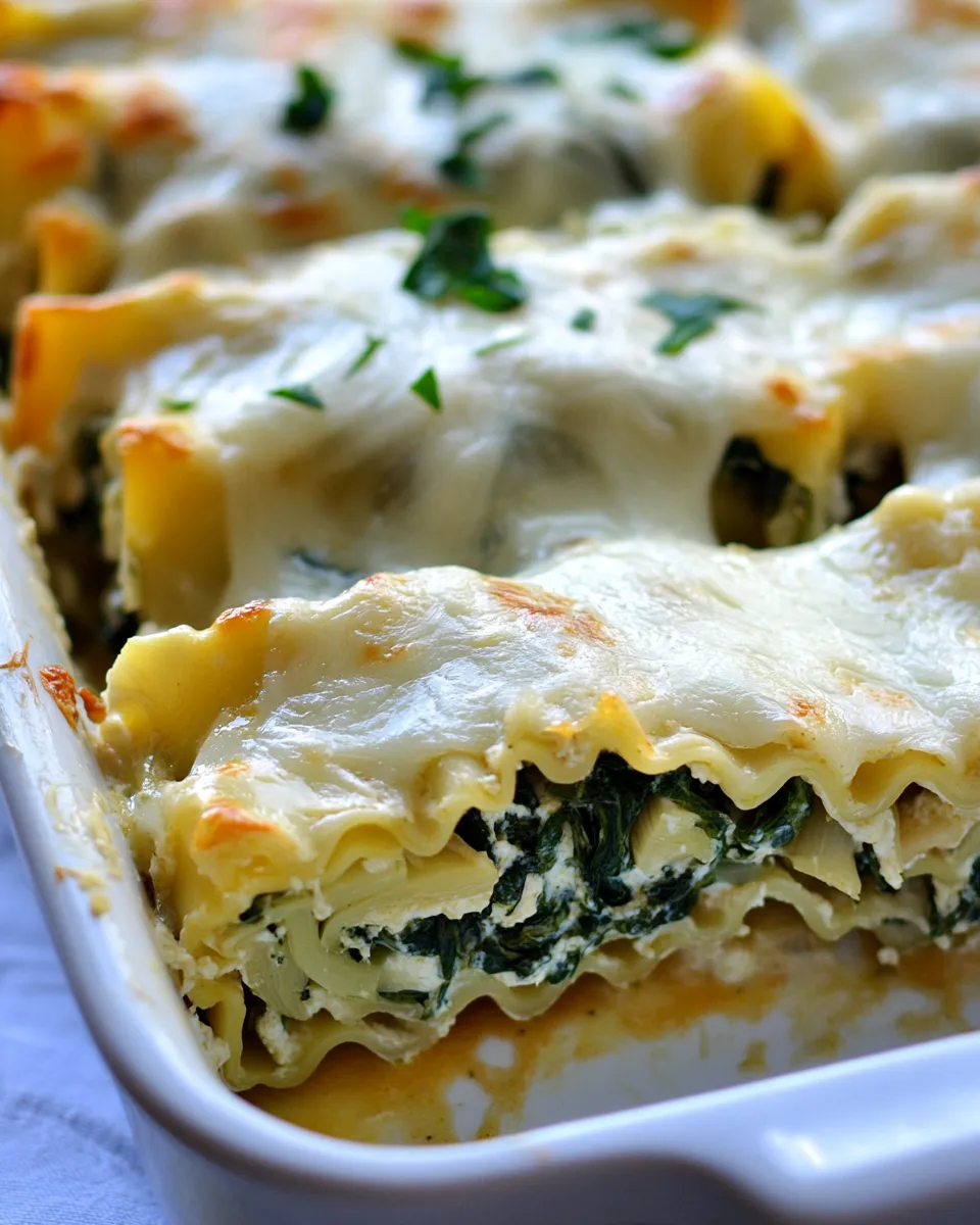 Classic Spinach Artichoke Lasagna Rolls Recipe image