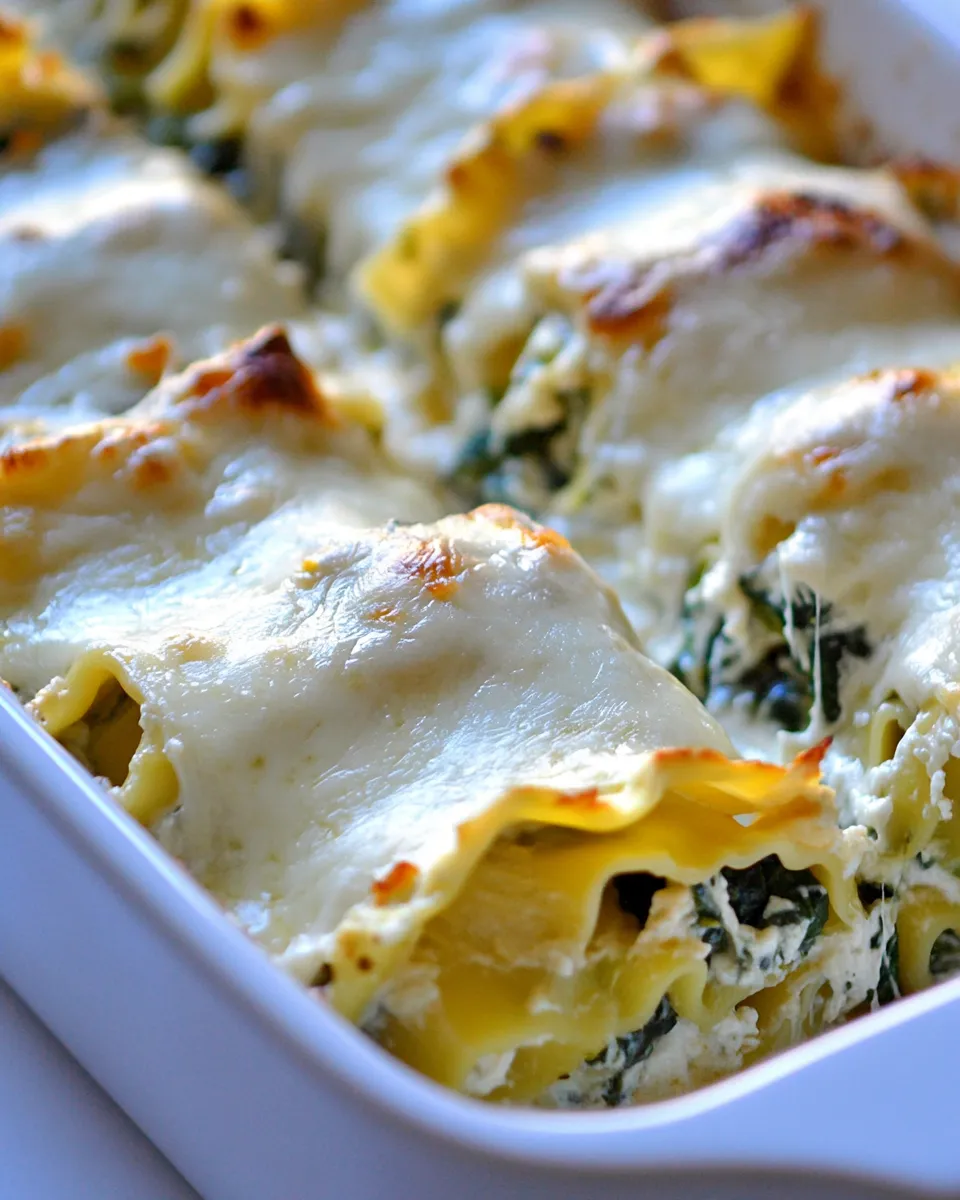 Delicious Spinach Artichoke Lasagna Rolls Recipe shot