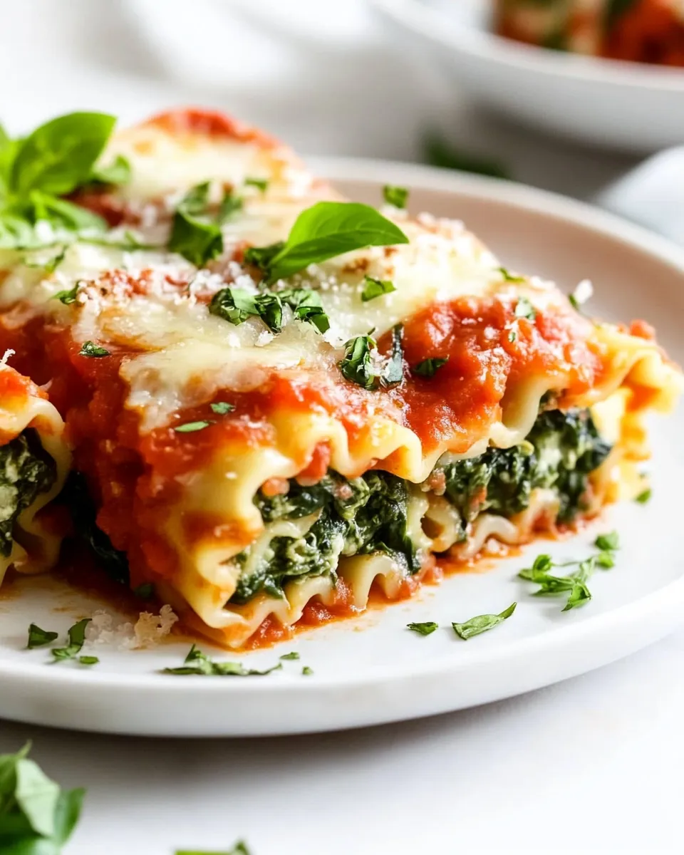 Classic Spinach Lasagna Roll Ups image