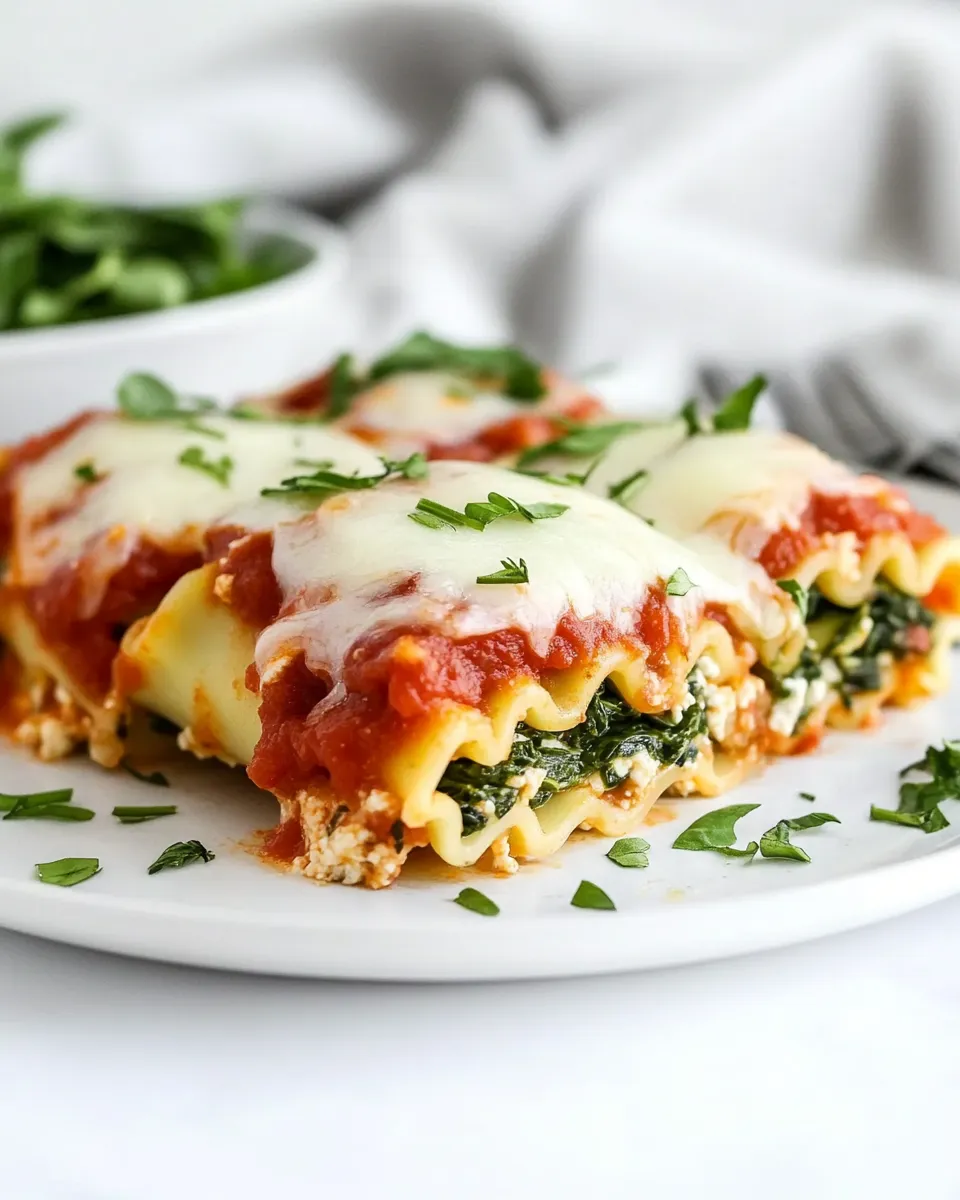 Easy Spinach Lasagna Roll Ups recipe photo