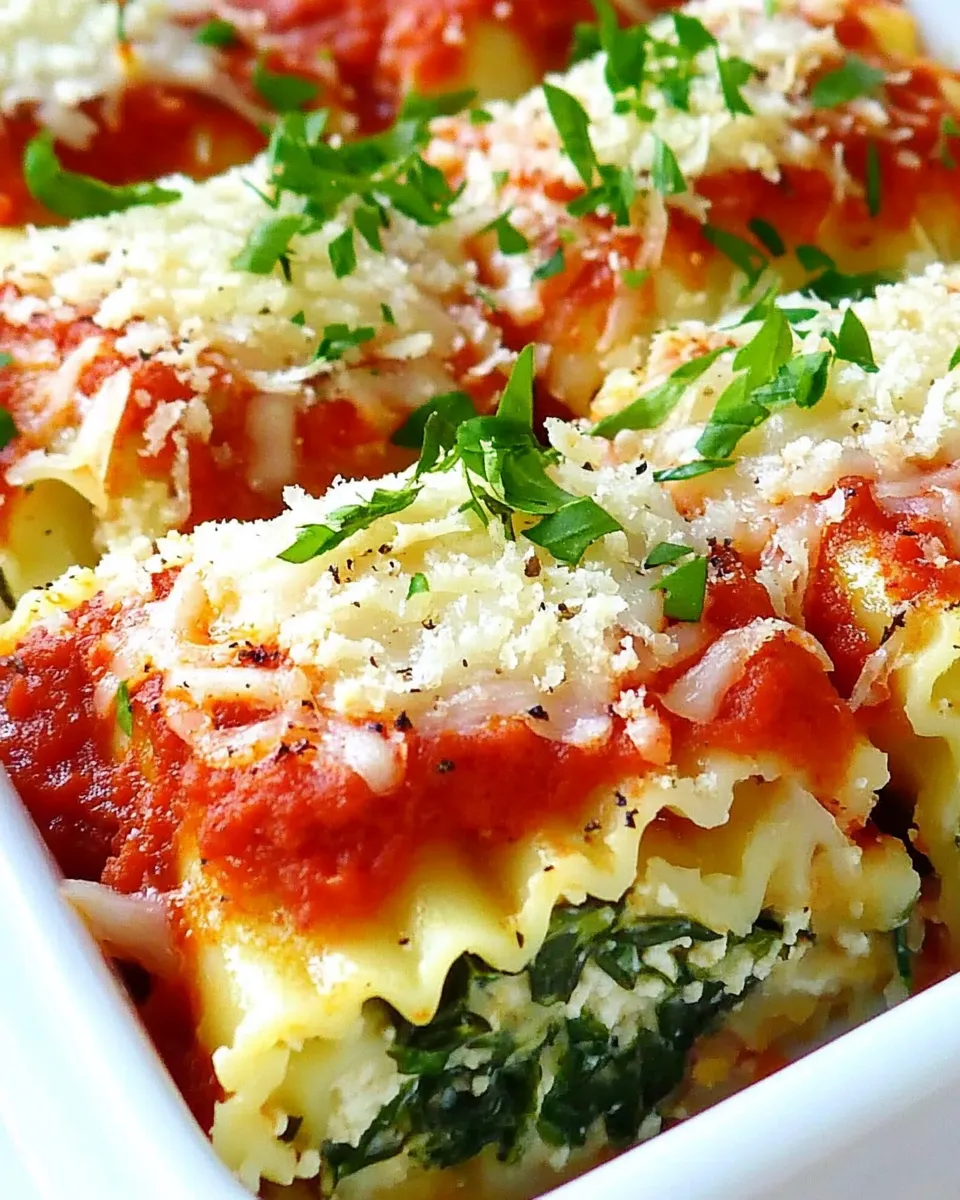 Classic Spinach Lasagna Roll Ups Recipe image