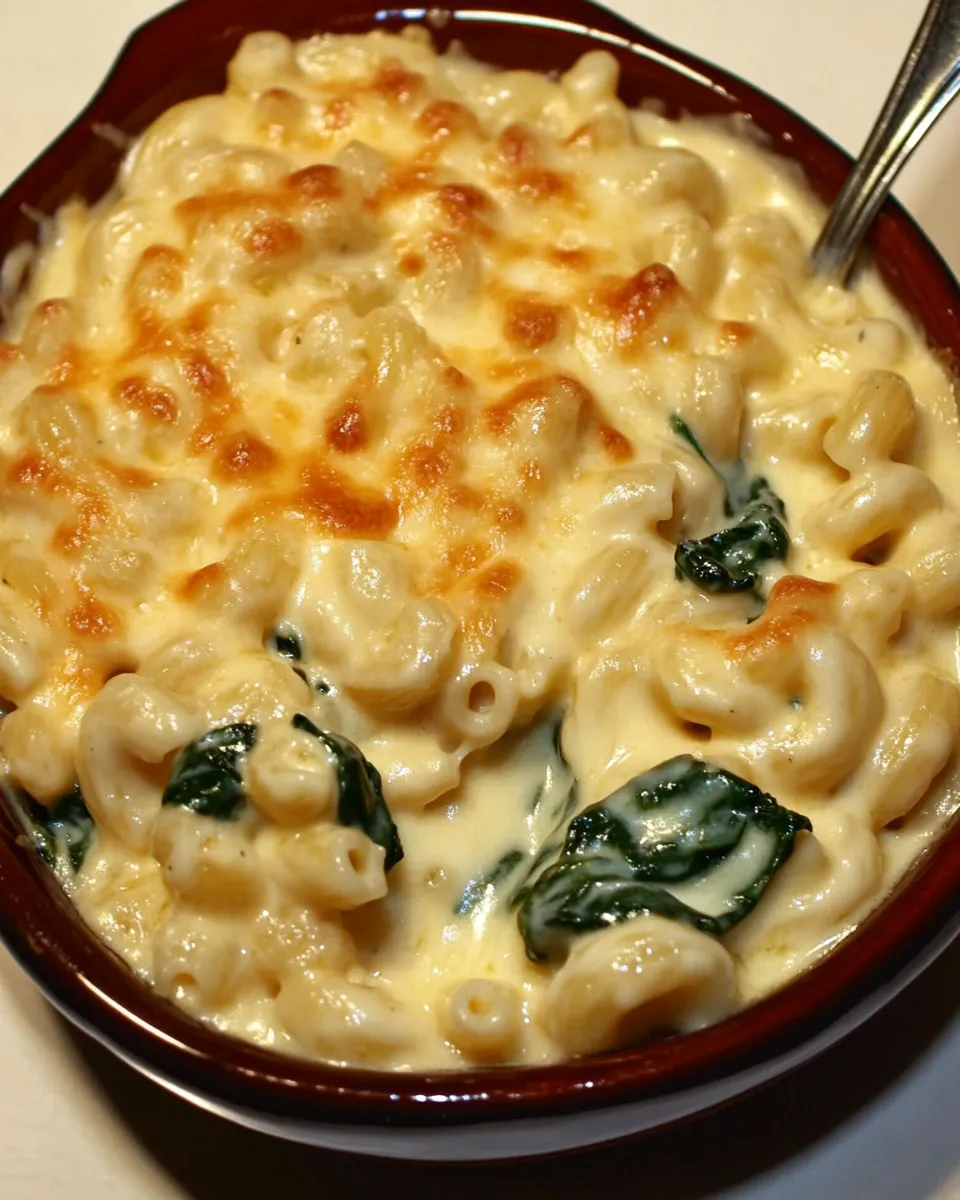 Classic Spinach Macaroni and Cheese image