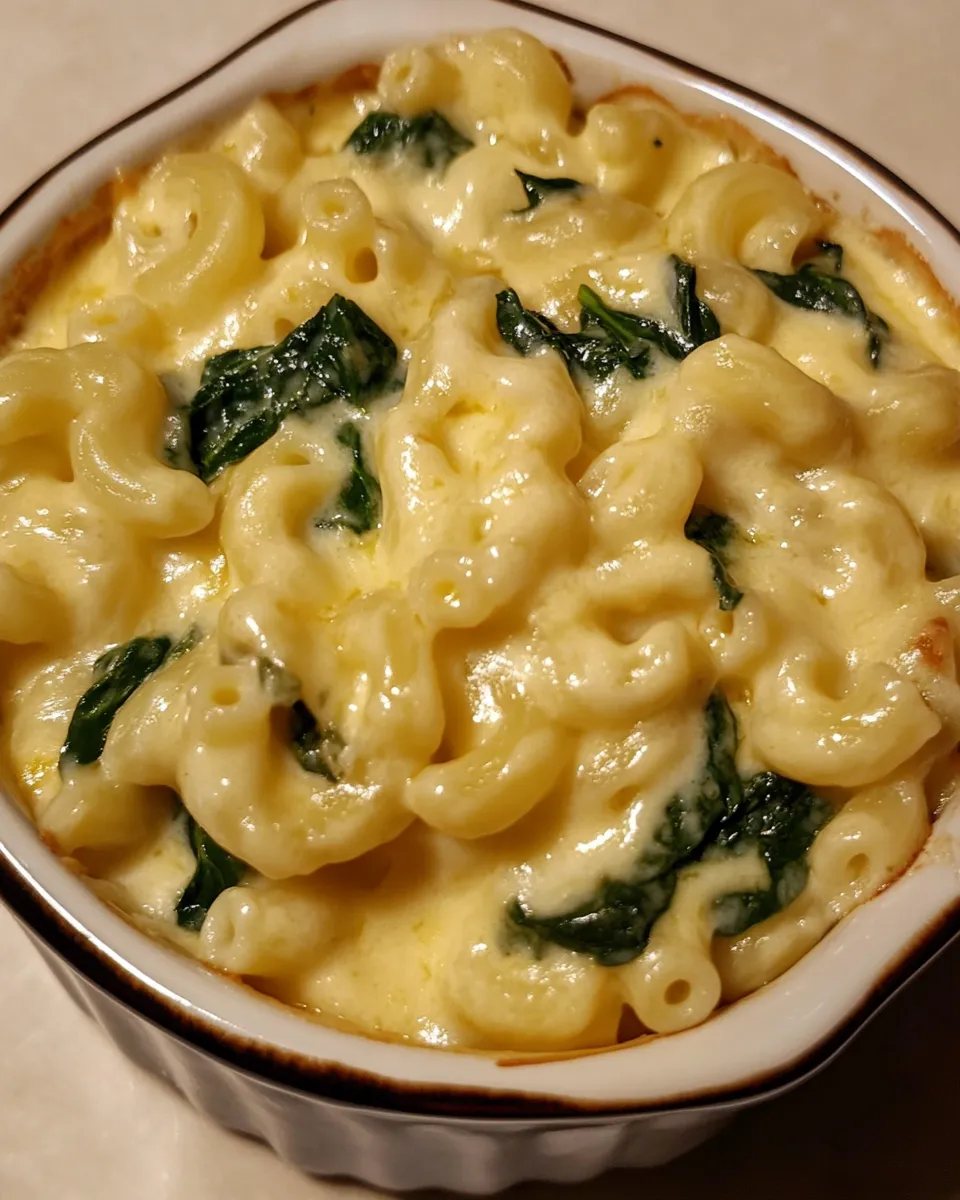 Delicious Spinach Macaroni and Cheese dish photo