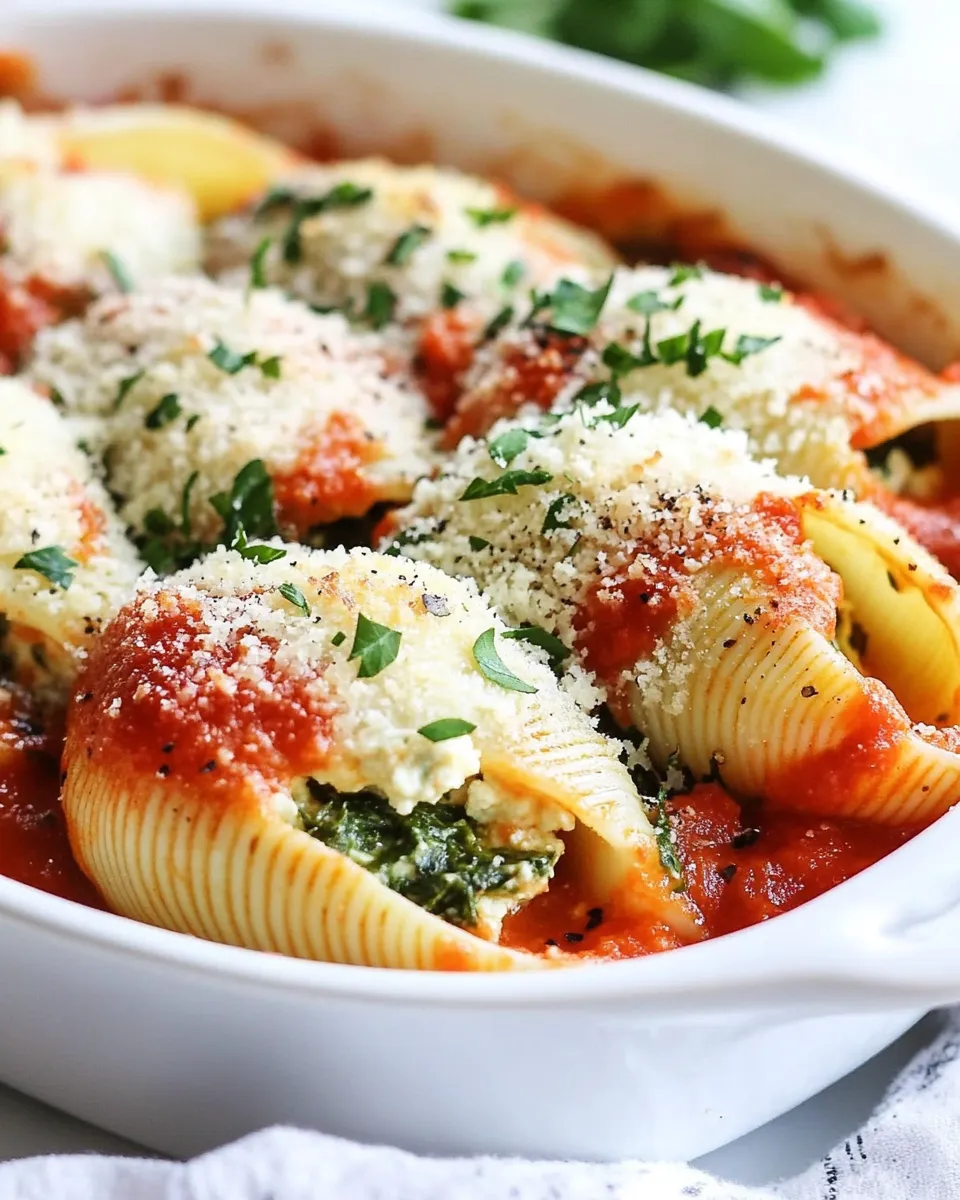 Healthy Spinach Ricotta Stuffed Shells image
