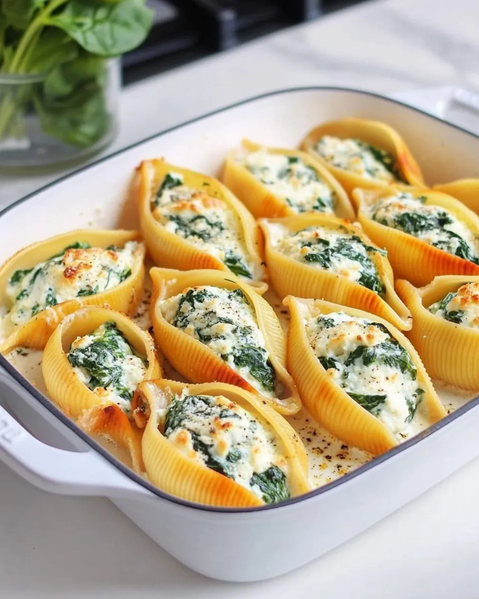 Homemade Spinach & Ricotta Stuffed Pasta Shells photo
