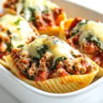 homemade Spinach and Ground Beef Stuffed Shells photo