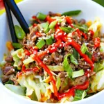 Homemade Sriracha Beef Cabbage Bowl recipe photo