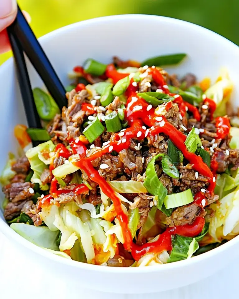 Homemade Sriracha Beef Cabbage Bowl recipe photo