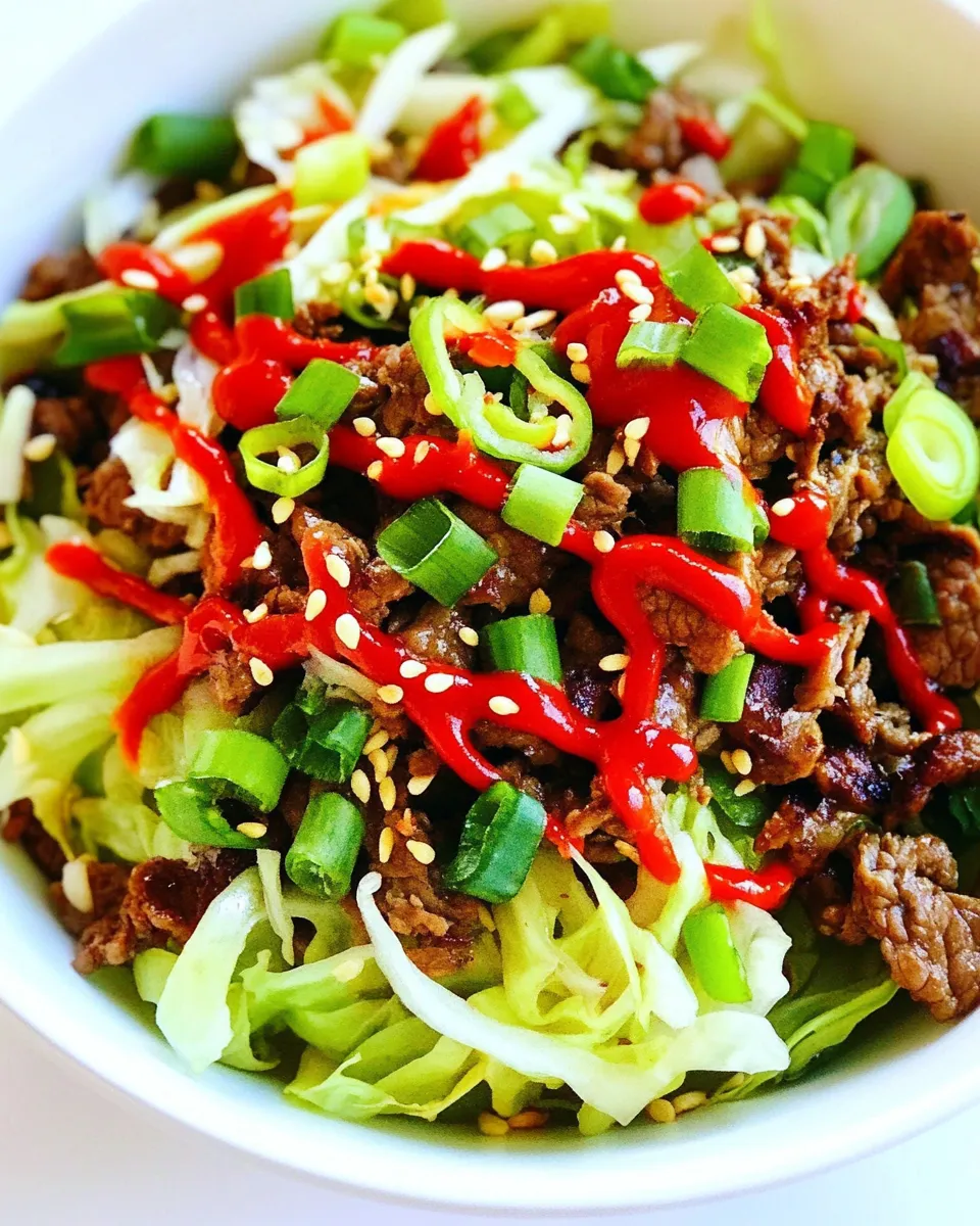Classic Sriracha Beef Cabbage Bowl dish photo