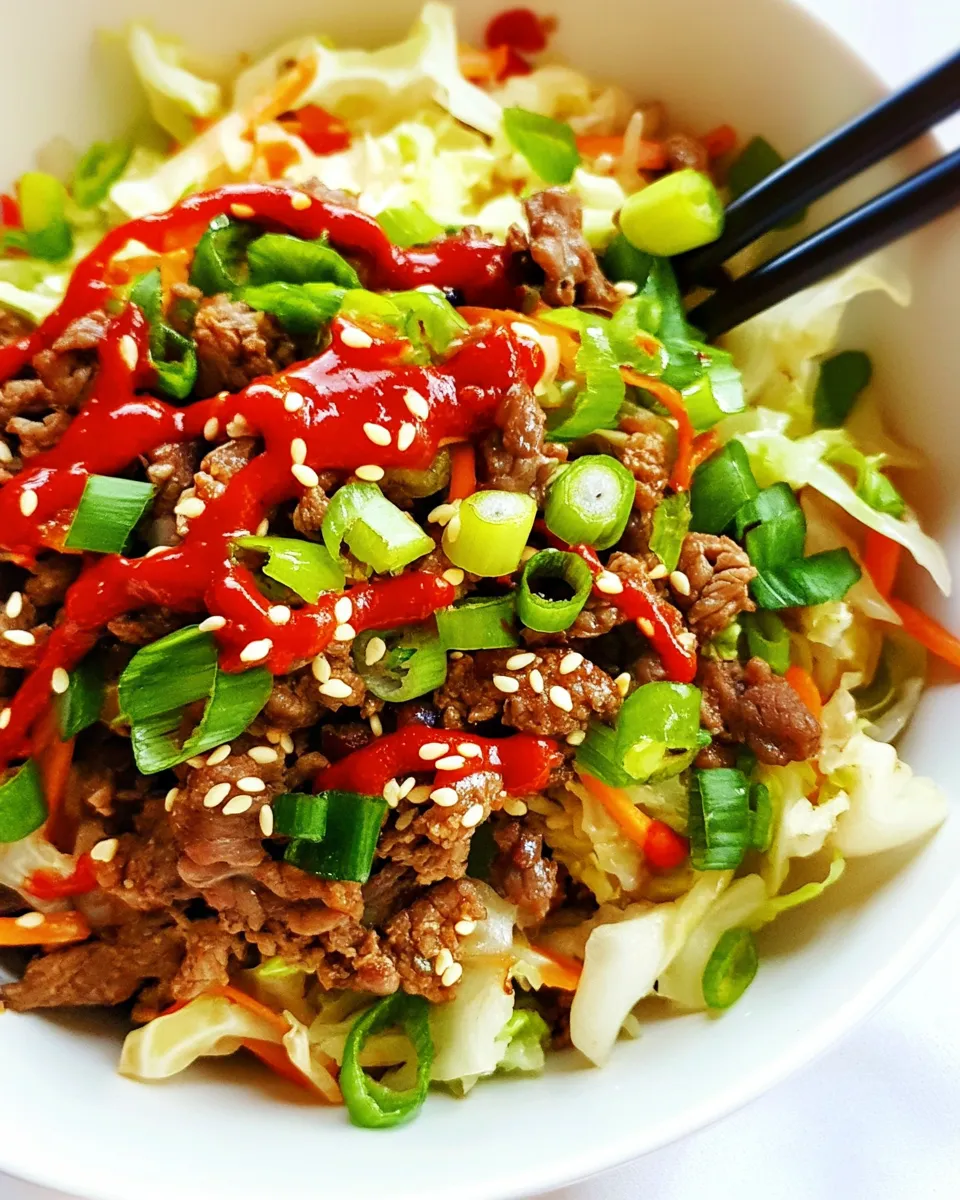Delicious Sriracha Beef Cabbage Bowl image