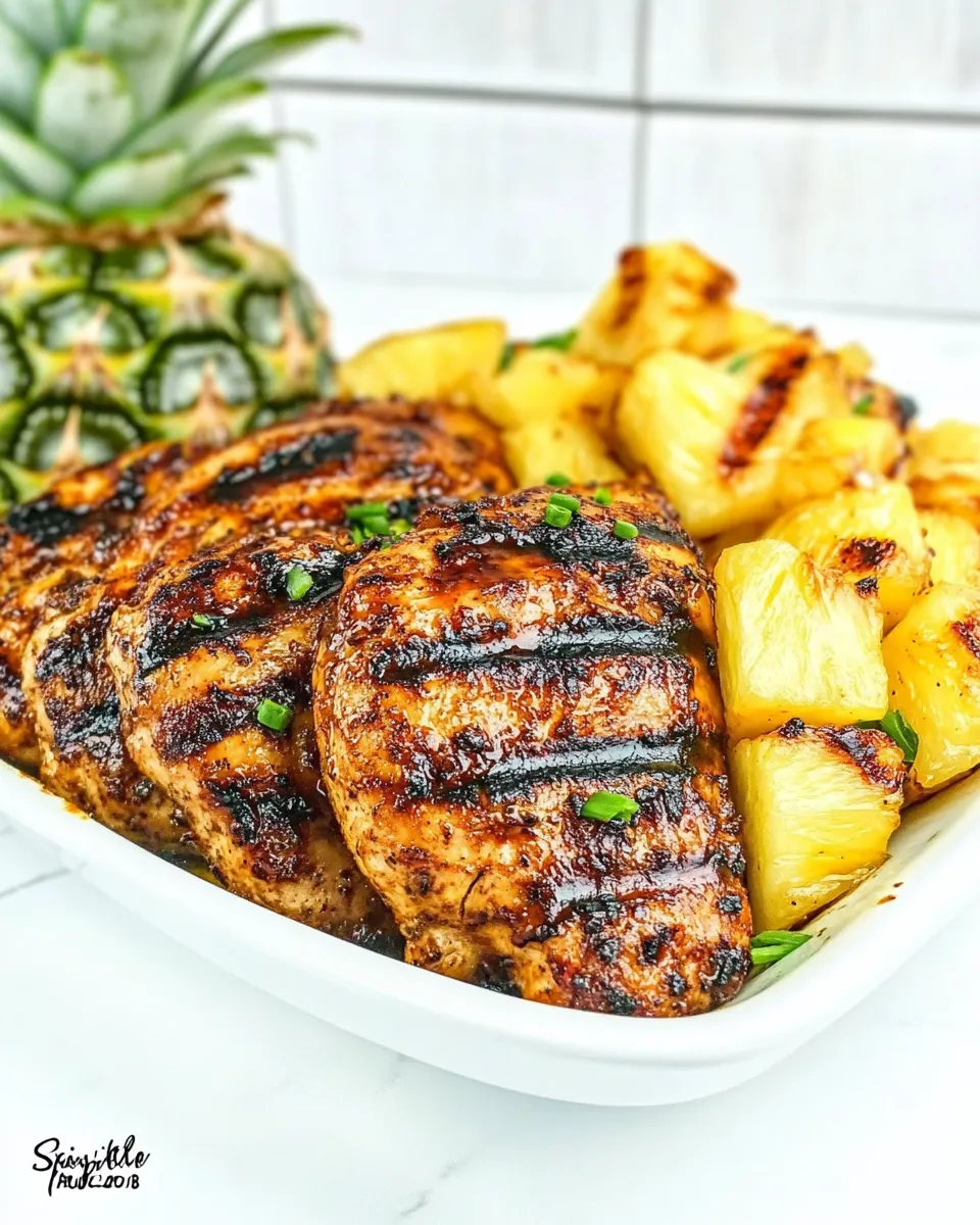 Easy Sriracha Pineapple Grilled Chicken food shot