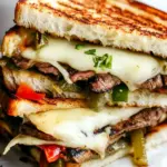 Delicious Steak Fajita Grilled Cheese food shot