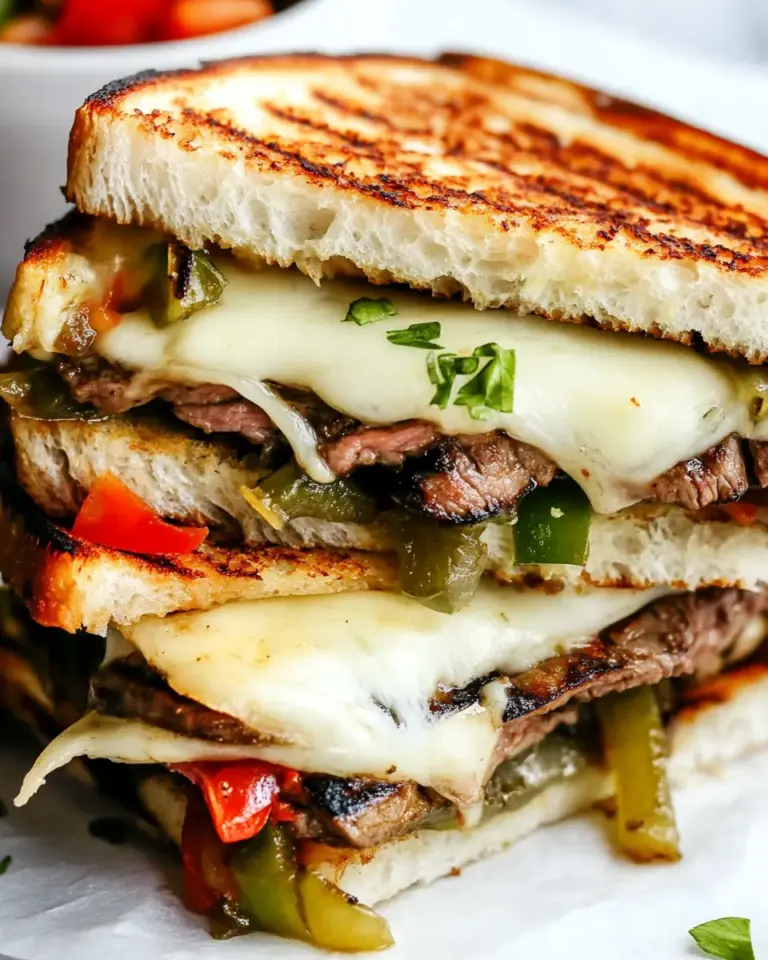Delicious Steak Fajita Grilled Cheese food shot