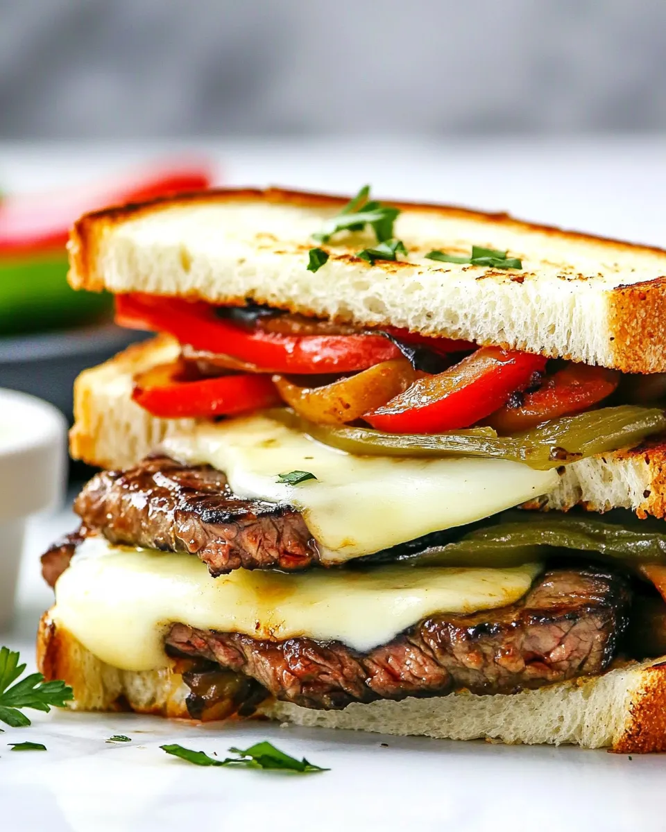 Savory Steak Fajita Grilled Cheese plate image