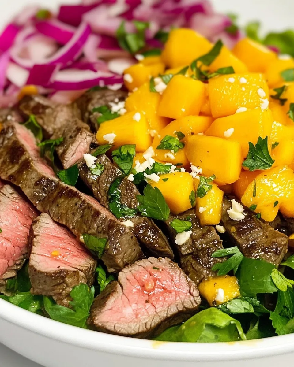 Easy Steak and Mango Salad food shot