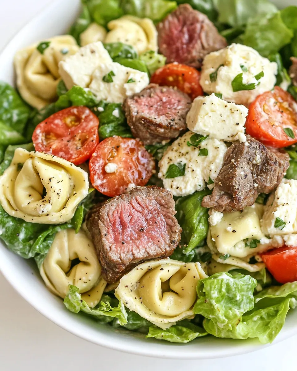 Easy Steak and Tortellini Salad recipe image