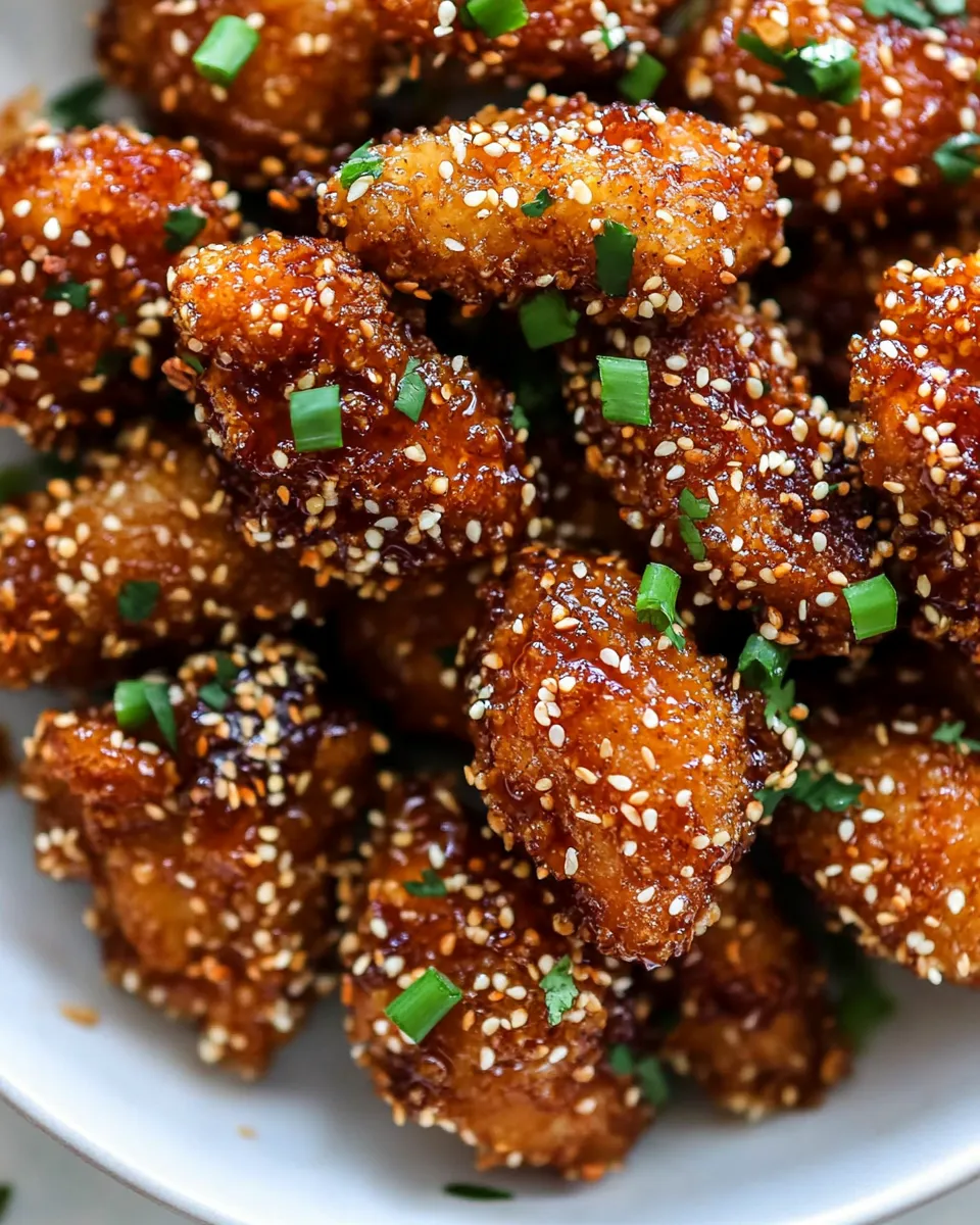Delicious Sticky Honey Sriracha Chicken Bites shot