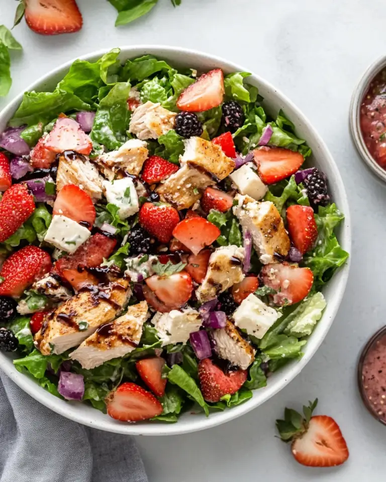 Homemade Strawberry Chicken Salad with Strawberry Balsamic Dressing recipe photo