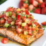 Homemade Strawberry Salsa Topped Salmon photo