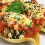 Homemade Stuffed Shells with Ricotta, Spinach, and Portobello Mushrooms photo
