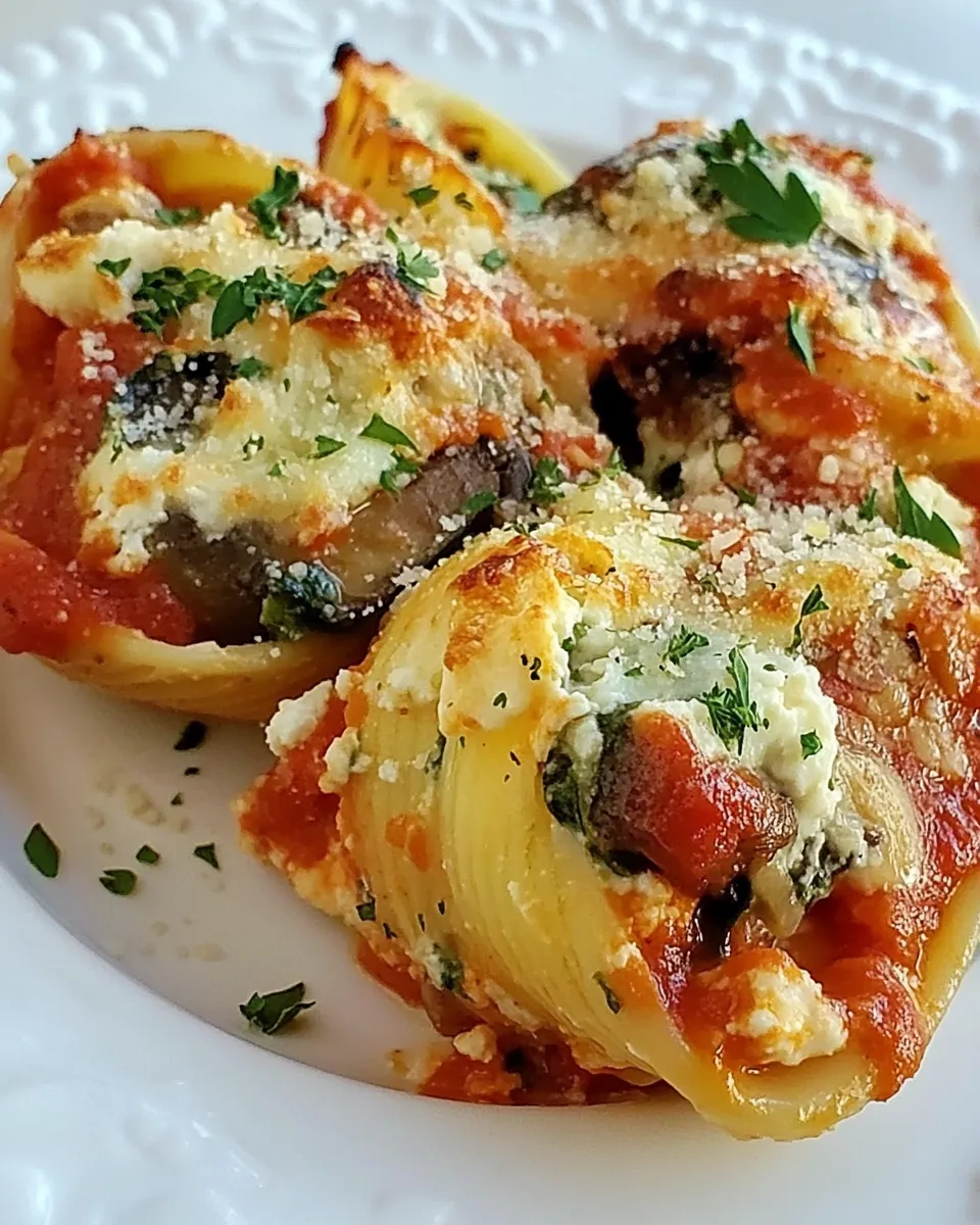 Classic Stuffed Shells with Ricotta, Spinach, and Portobello Mushrooms image
