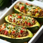 Homemade Stuffed Zucchini Recipe with Ground Beef photo