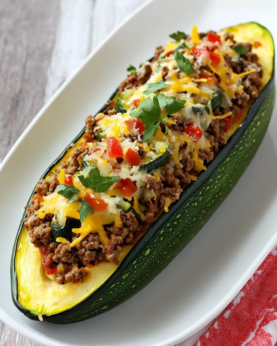 Classic Stuffed Zucchini Recipe with Ground Beef image
