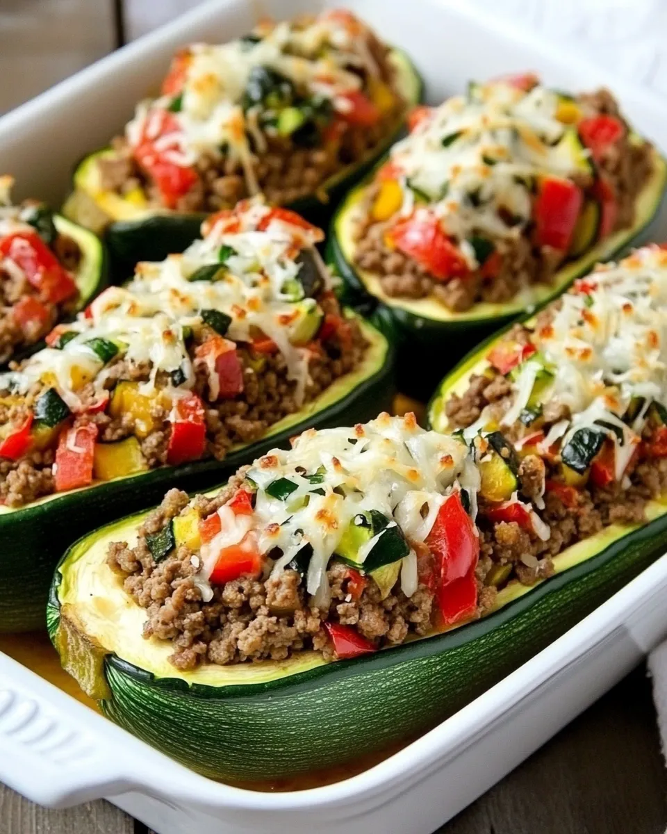 Easy Stuffed Zucchini Recipe with Ground Beef recipe photo