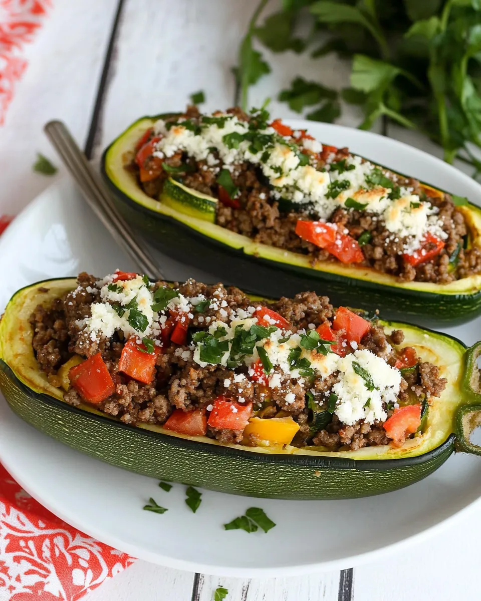 Delicious Stuffed Zucchini Recipe with Ground Beef dish photo