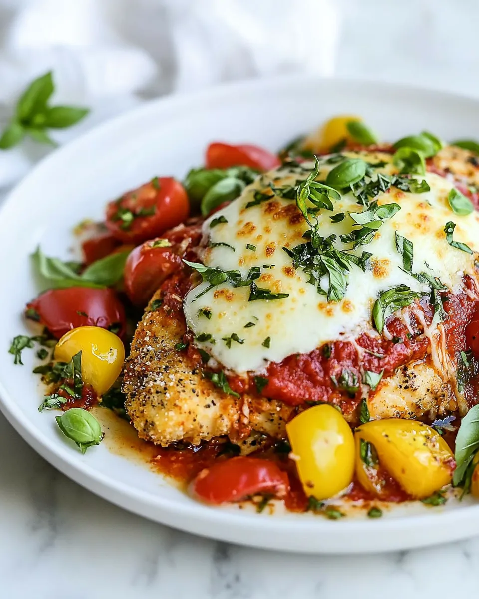 Delicious Summer Chicken Parmesan food shot