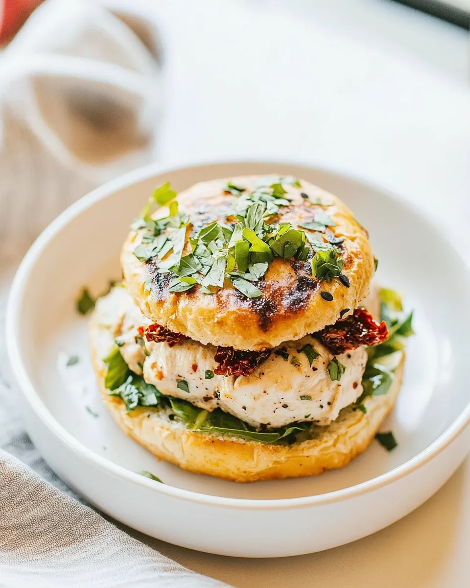 Classic Sun Dried Tomato Chicken Burgers dish photo