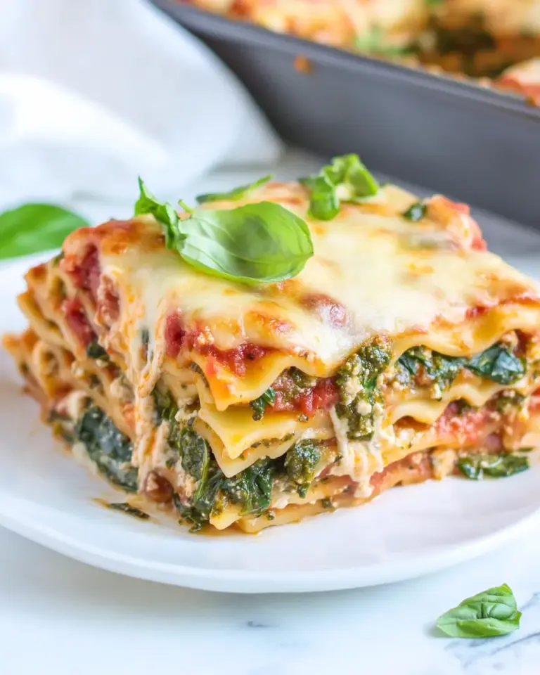 homemade Super Fast Spinach, Pesto and Cheese Lasagna photo