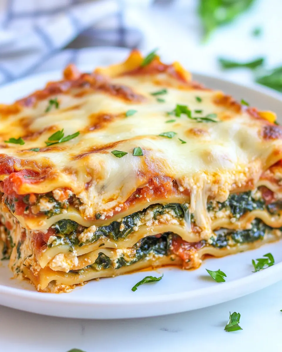 classic Super Fast Spinach, Pesto and Cheese Lasagna image