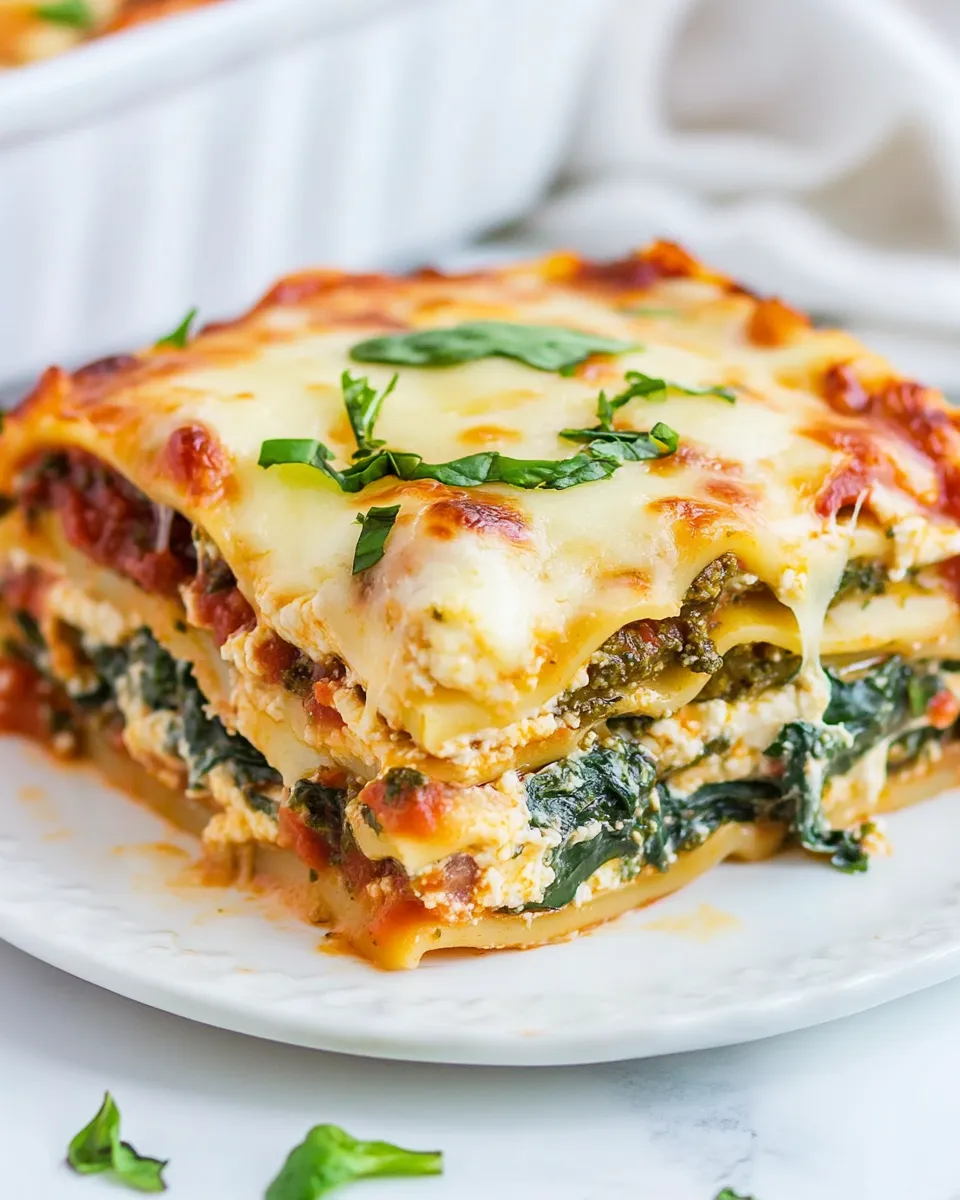 easy Super Fast Spinach, Pesto and Cheese Lasagna recipe photo