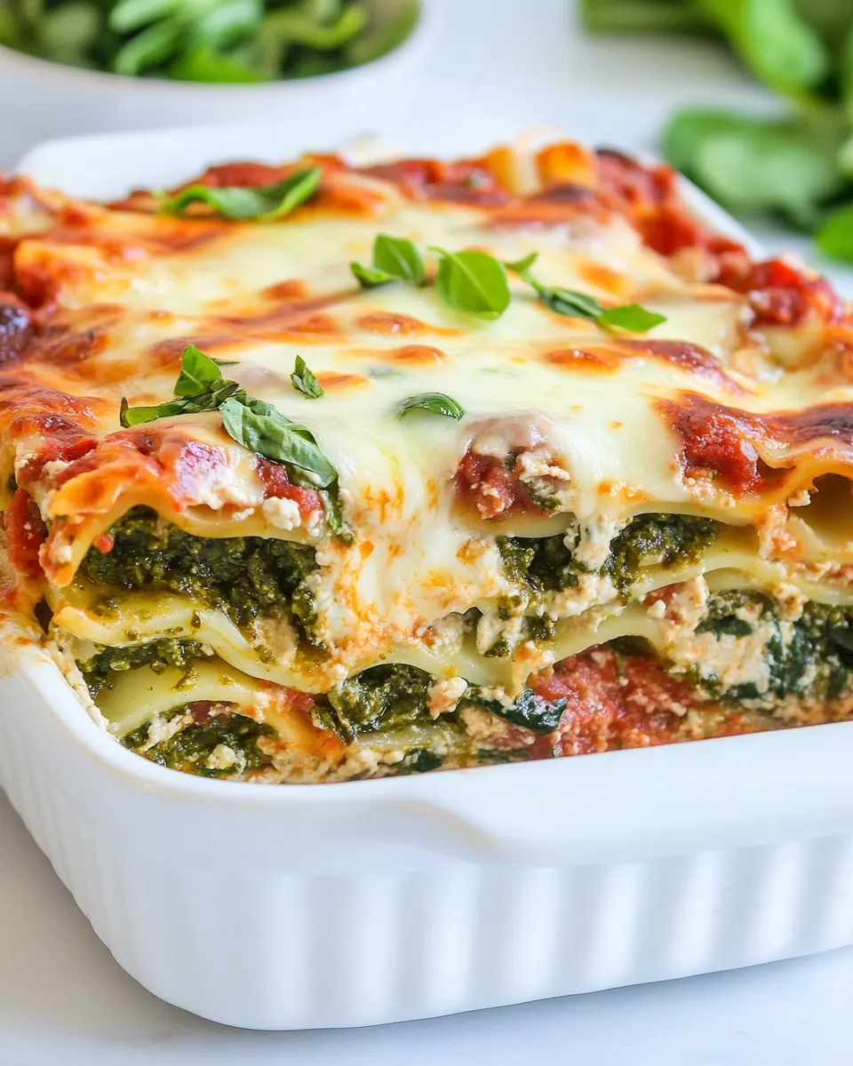 delicious Super Fast Spinach, Pesto and Cheese Lasagna dish photo