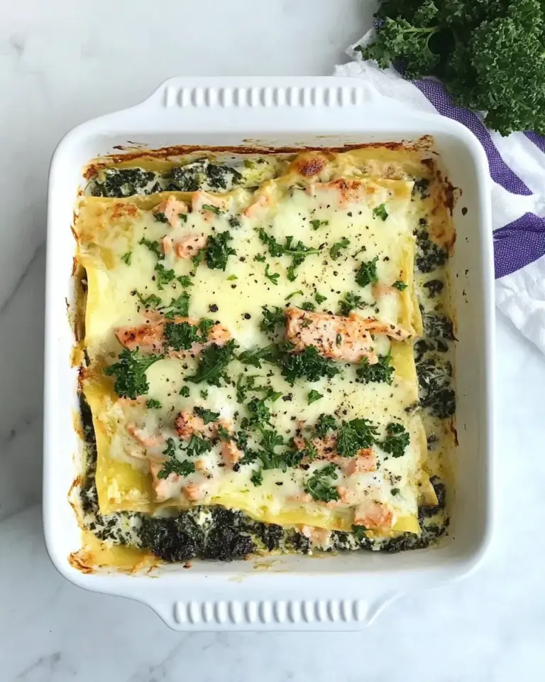 Homemade Superfood Salmon Lasagna with Kale and Spinach photo