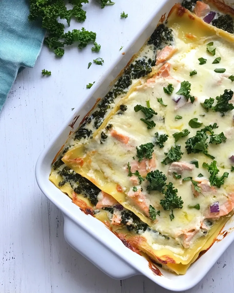 Classic Superfood Salmon Lasagna with Kale and Spinach image