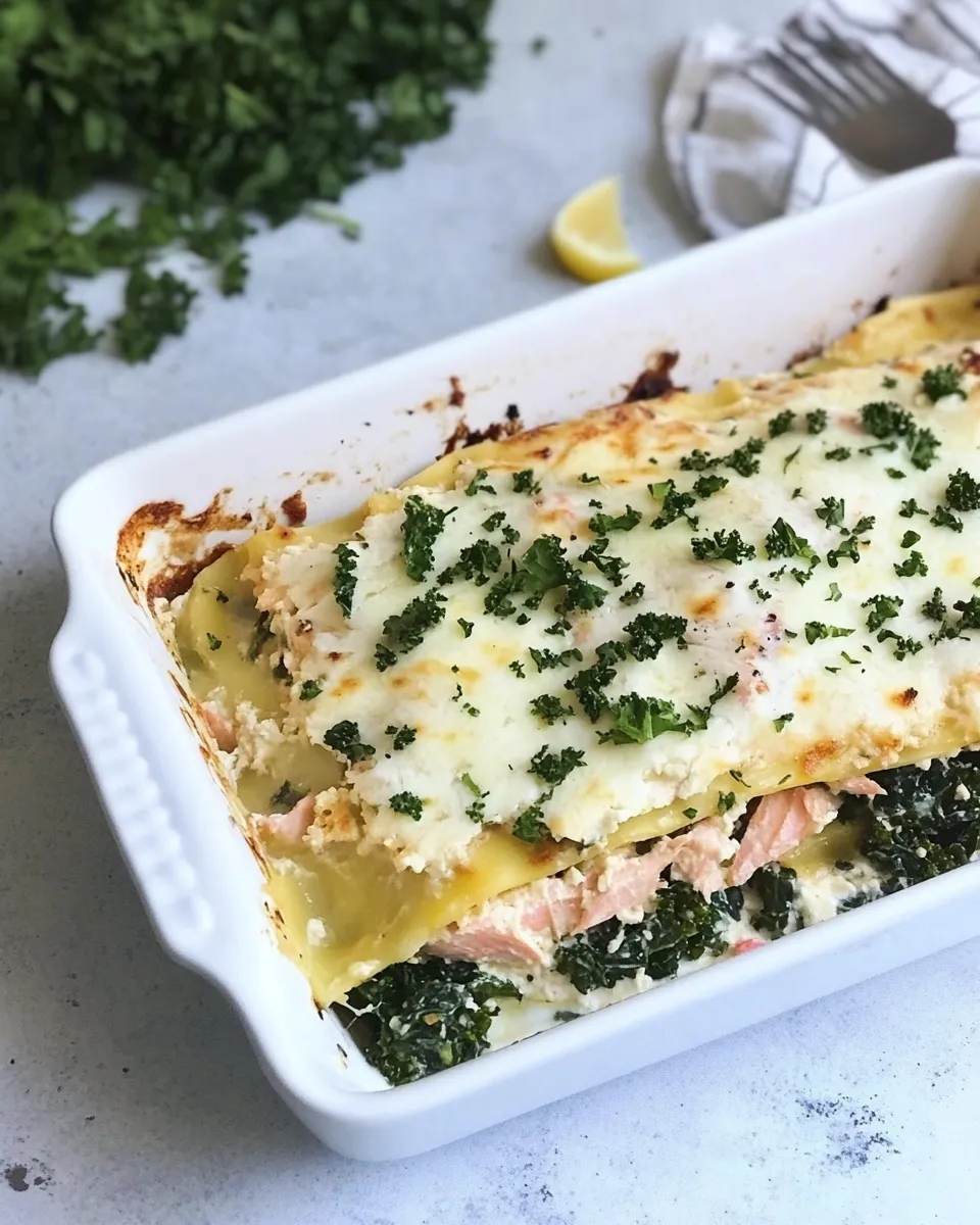 Easy Superfood Salmon Lasagna with Kale and Spinach recipe photo