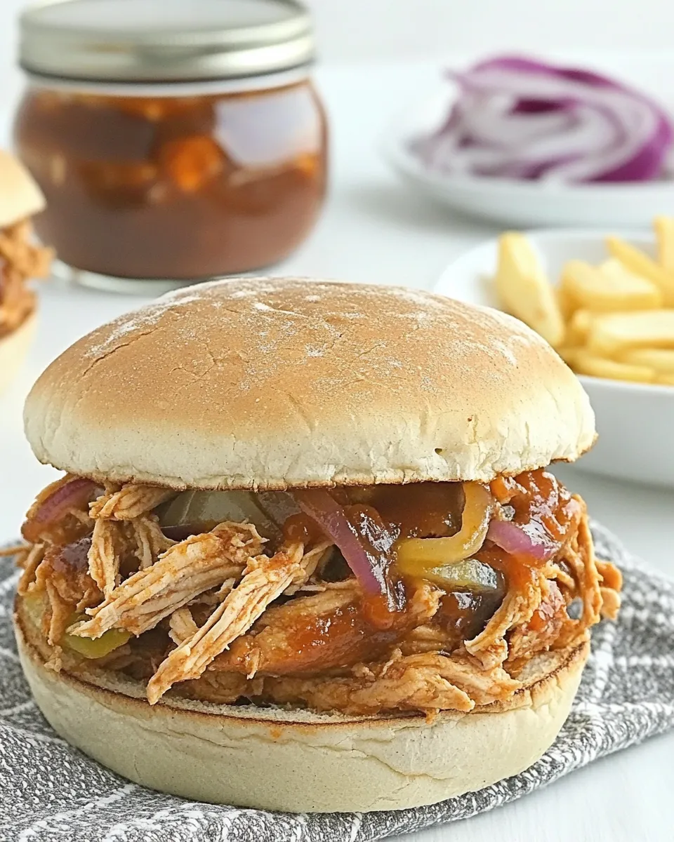 Homemade Sweet BBQ Shredded Chicken Sandwiches recipe photo