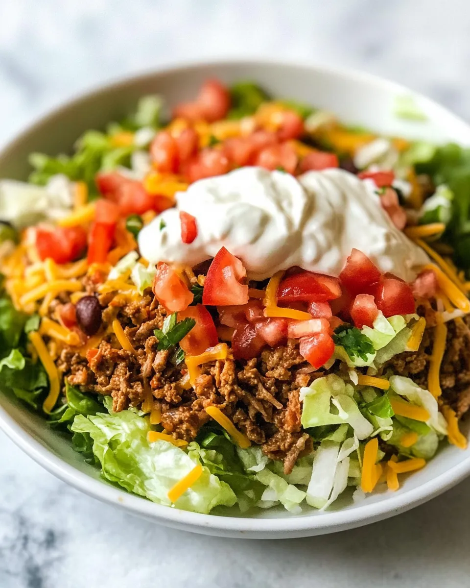 Delicious Taco Salad (Perfect for Meal Prep) food shot