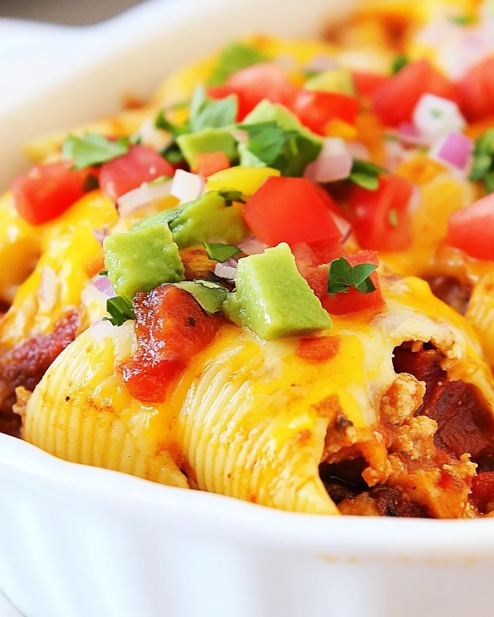 Delicious Taco Stuffed Pasta Shells Recipe plate image