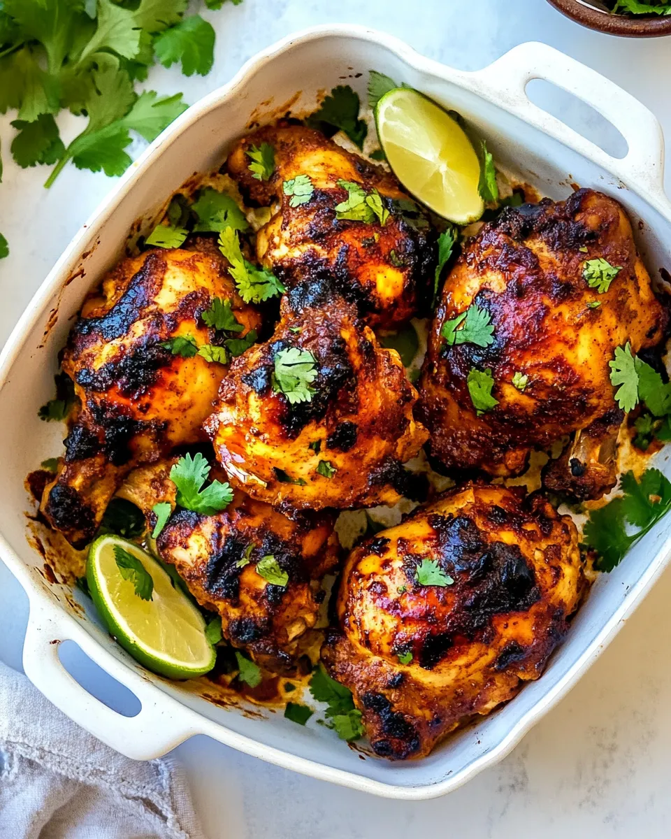 Easy Tandoori Chicken Thighs food shot
