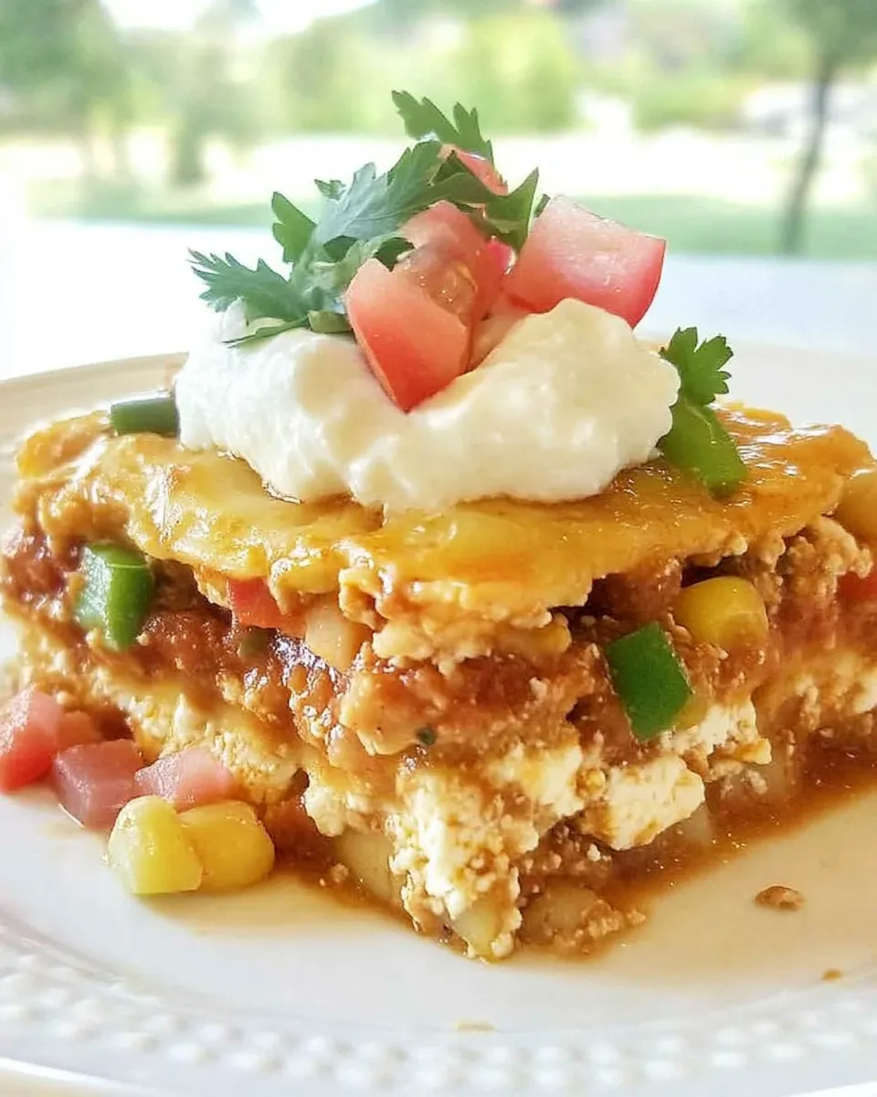 Delicious Texas Lasagna food shot