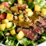 Homemade Thai-Style Steak Salad with Roasted Chili Mango Vinaigrette. recipe photo