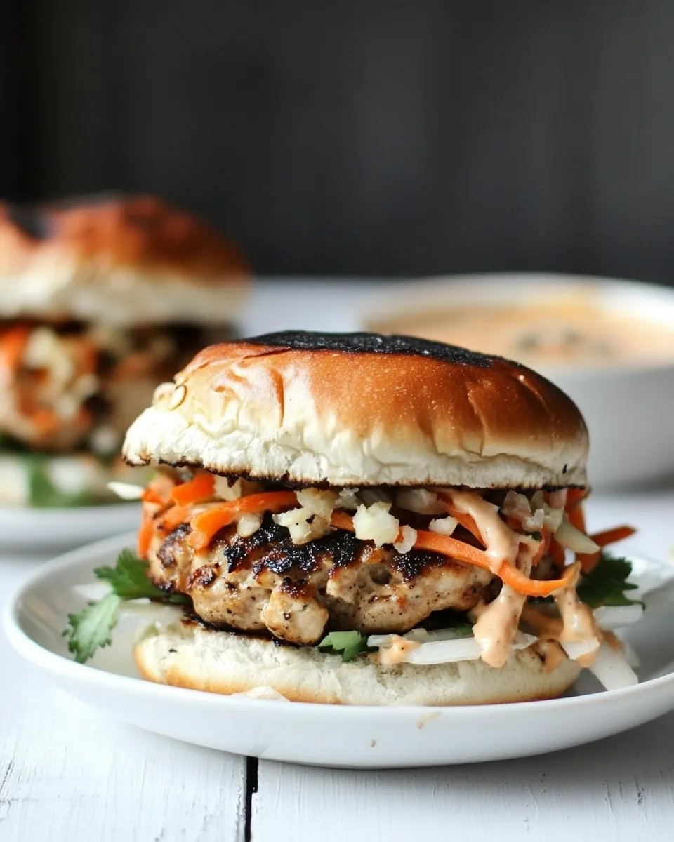 Fresh Thai-Style Turkey Burgers. recipe photo