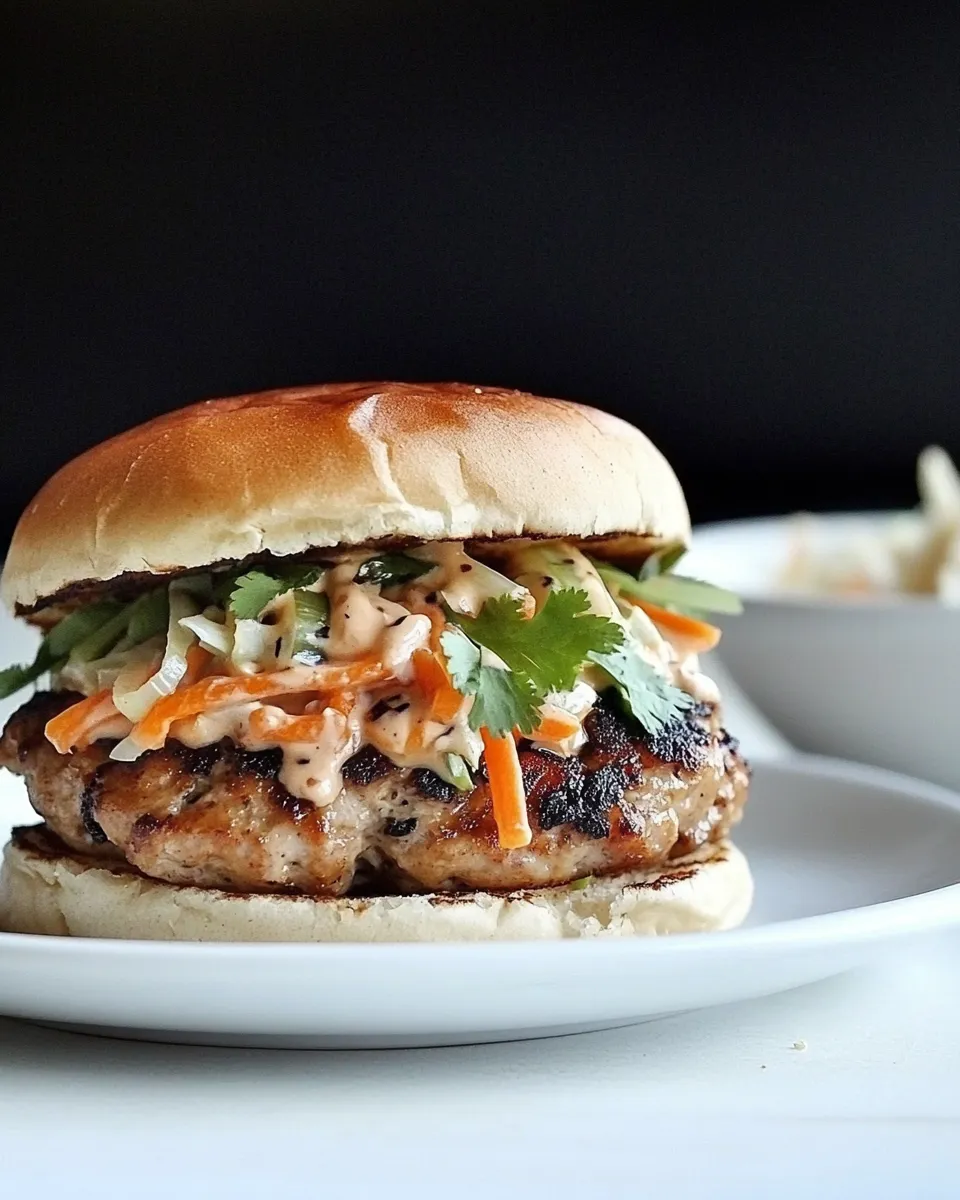 Quick Thai-Style Turkey Burgers. recipe image