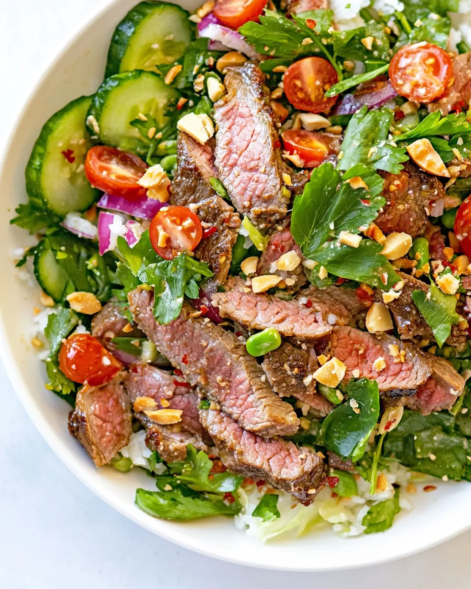 Healthy Thai Beef Salad food shot