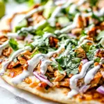 Homemade Thai Chicken Flatbread Pizza photo